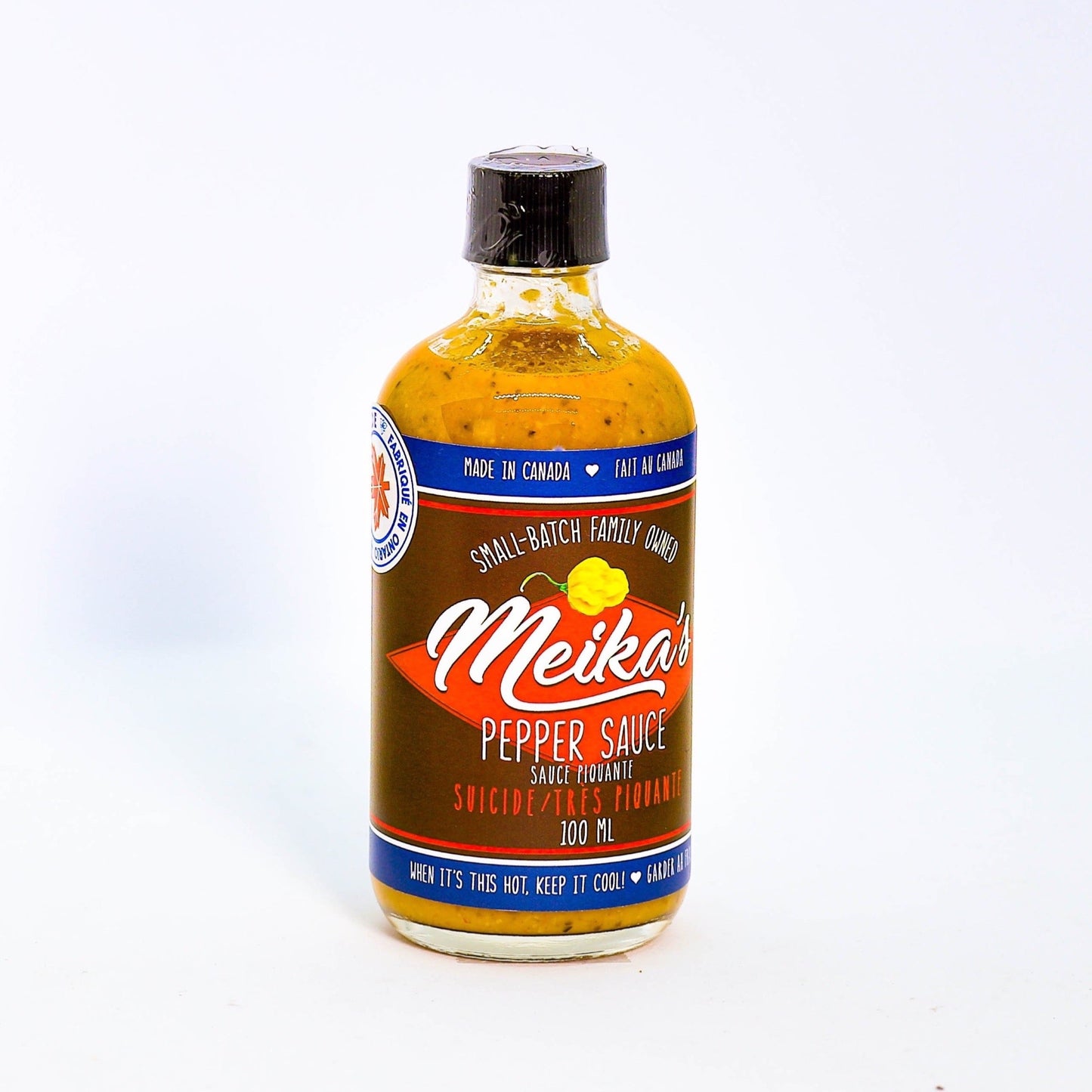 4 oz (100 mls) scotch bonnet suicide peppersauce level 1. The scotch bonnet heat is brought to the same level as the flavour and stopped before eclipsing it #onthego #scotchbonnet #suicidesauce #suicideheat #flavouroverheat