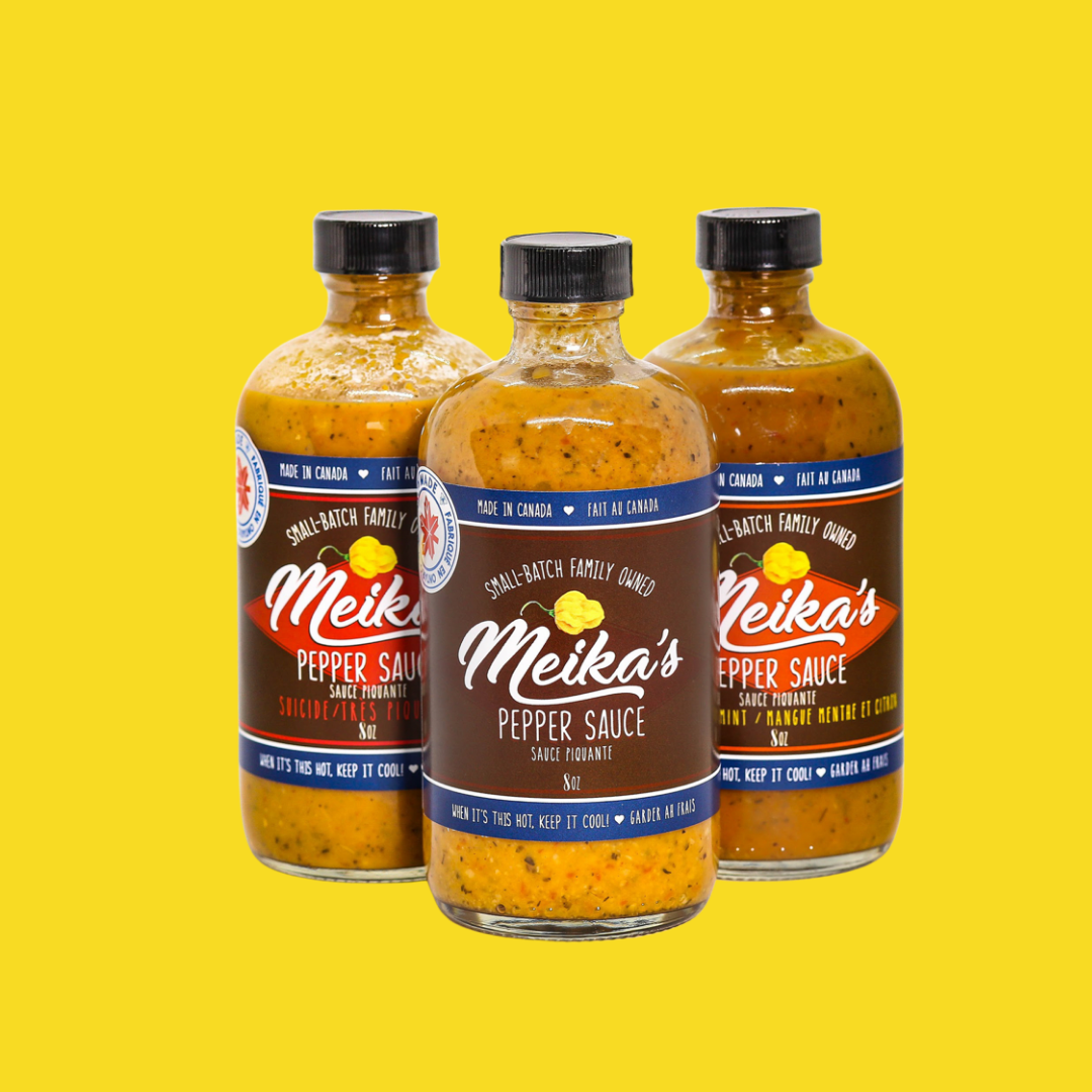 Meika's Pepper Sauce Custom Bottles